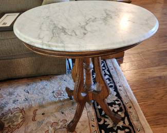 Vintage table with marble top 24 x 28 x 18 (top is not attached)
