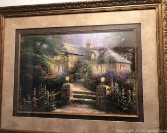 Magnificent Wall Art Made from Thomas Kinkade Puzzle