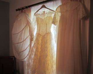 Vintage wedding gown. hoops, & lingerie