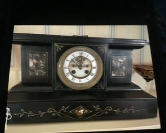Victorian working marble clock 