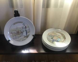 Set of French cheese dishes