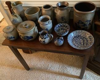Cobalt Decorated Stoneware Pottery