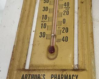 Old Arthur's Pharmacy Advertising Thermometer from High Point, N.C.