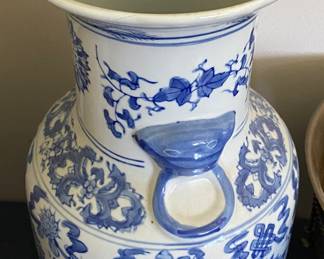 Blue and White Oriental Vase