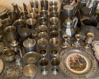 Pewter Cups, Goblets, Teapots, Coffee Pots and More