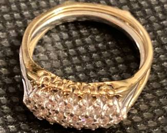 Ladies Gold Diamond Cluster Ring