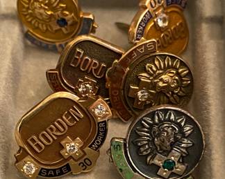 10K Gold Borden Service Pins/1 Sterling