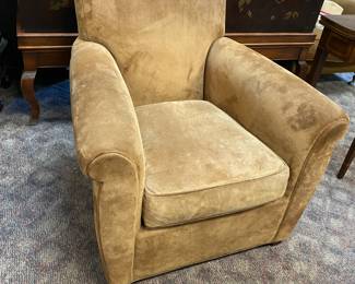 Rare "COACH" Suede Club chair by Baker Furniture