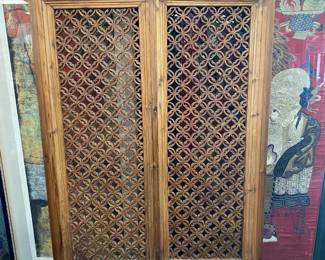 Large Ornate Wood Screen Panel