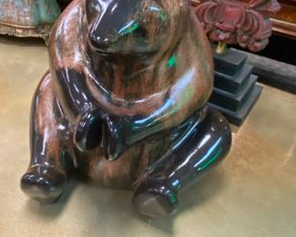 Large Glazed Pottery Bear by Tony Evans