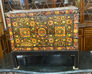 Antique Oriental Box on Stand - Gorgeous!