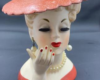 Mid Century Lady Head Vase