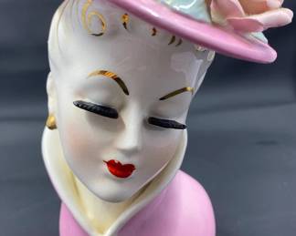 Mid Century Lady Head Vase