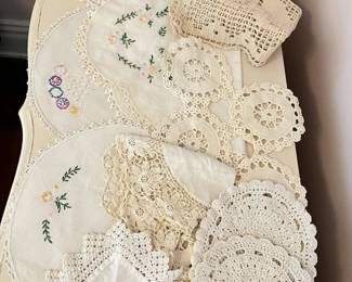 vintage doilies and linens