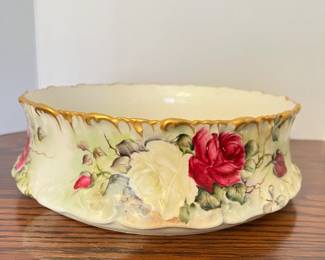 Limoges rose pudding bowl