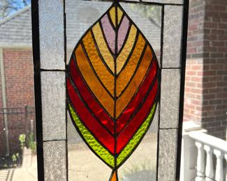 small leaf stained glass