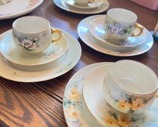 hand painted floral teacups