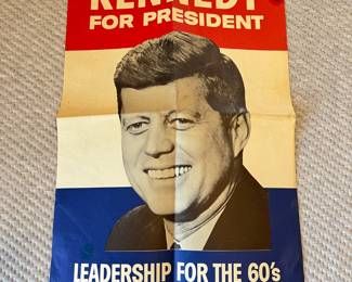 Vintage Kennedy Poster and pin