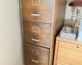 Wood tall file cabinet