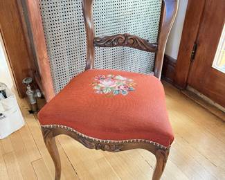 antique needlepoint victorian side chair