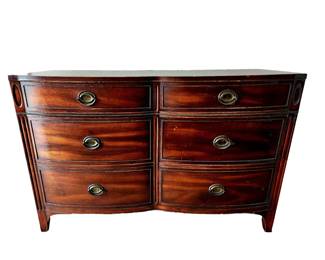Vintage Mahogany Double Dresser with Wall-hung Mirror $179 or bid #33