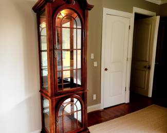Traditional Lighted Curio Cabinet $185 or bid #10