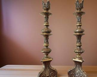 Pair Altar Candle Sticks $95 or bid #8