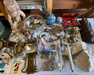 Thai Masks, Delta, Keys, Tie Clips, Bali Ceramics, Table Lighters, Antique Hardware, Door Knobs Knockers