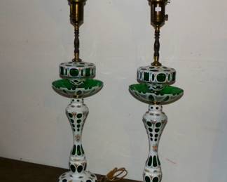 Pair of Glass Lamps