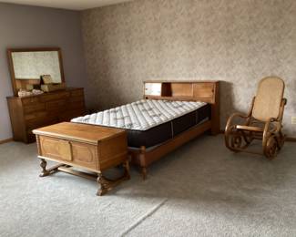 Maple full size bed  cedar chest