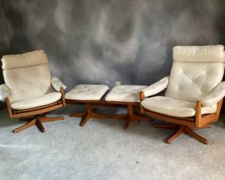 Soda Galvano MCM chairs and ottoman.