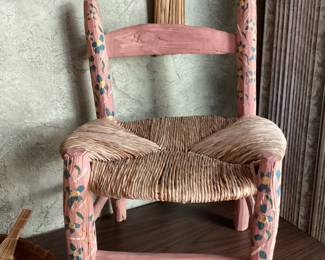 Old child's painted chair Made in Mexico