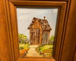 Handpainted Primitive Out House