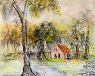 Lovely Primitive Chalk Sketch  done by  Ms Jimmie Lafleur