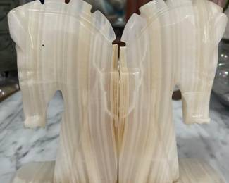 Mid Century Marble Book Ends