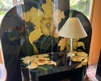 Lacquer screen and console table. Very heavy
