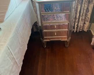 Pair of mirrored chest