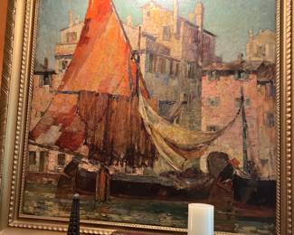 Original oil by C Preussel Chiogga Italy