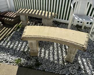 cement benches and outdoor items