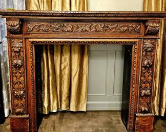19th Century carved Mantle. A real showstopper!