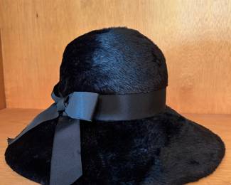Faux Black Fur Hat