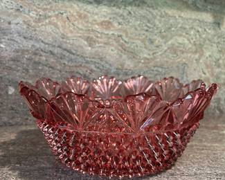 Vintage Pink / Raspberry Glass Hobnail Bowl