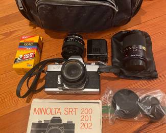 Minolta SRT 201 camera and lenses
