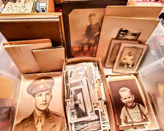 NOTE: A family member ended up claiming most of the old photos, and they are best staying with the family.  There will still be a few scattered around.