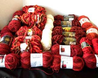 Yarn in Burnt Reds Oranges