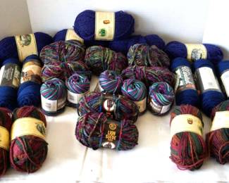 Rust, Plum, Blue Green Yarn Assortment