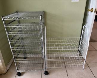 Rolling Metal Storage Shoe Stg