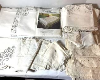Crossstitch Quilt, Linen TableclothMaterial