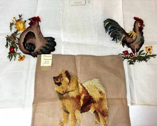 Chicken Dog Needlepoint Canvases