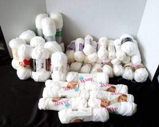 XL Collection of White Yarn